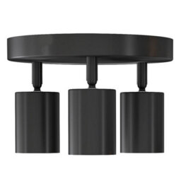 Emitto 3-Way Spotlight Ceiling Light Adjustable Gu10 Modern Black Round Base - thumbnail 3