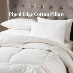 MHG Living Luxury Hotel Quality Cotton Pillow With Piped Edge Hollowfibre Filling - Pack Of 2 - thumbnail 2