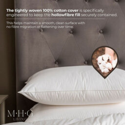 MHG Living Luxury Hotel Quality Cotton Pillow With Piped Edge Hollowfibre Filling - Pack Of 2 - thumbnail 5