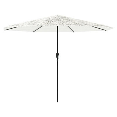 Berkfield Durable Garden Parasol With Steel Pole White 388X388X248 Cm