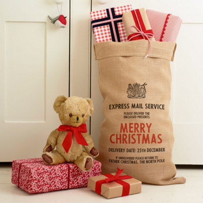 Harrow & Green Hessian Christmas Sack With Mr Selfridge Design