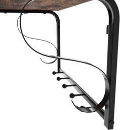 Songmics Vasagle Industrial Coat Rack Shelf Wall Mounted, Hook Rack Shelf With 5 Hooks And Hanging Rail, For Entryway, Hallway, Bathroom - thumbnail 4
