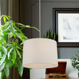 Lighting Collection Lorenzo Ivory Tapered Linen Shade - thumbnail 5