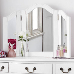 Statement Furniture Juliette 3-Way Dressing Table Mirror - White - thumbnail 1