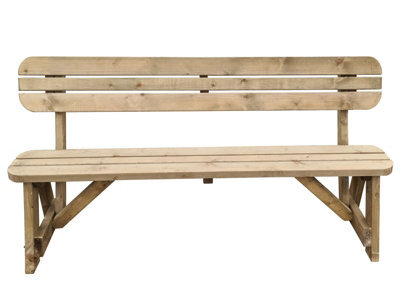 Arbor Garden Solutions Victoria Rounded Garden Fence Bench With Back-Rest (4Ft, Rustic Brown Finish) - image 1
