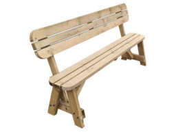 Arbor Garden Solutions Victoria Rounded Garden Fence Bench With Back-Rest (4Ft, Rustic Brown Finish) - thumbnail 4