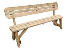 Arbor Garden Solutions Victoria Rounded Garden Fence Bench With Back-Rest (4Ft, Rustic Brown Finish) - thumbnail 3