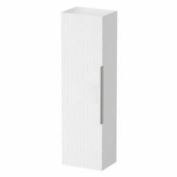 Affine 1200mm Wall Hung Tall Bathroom Storage Cabinet Cupboard Matt White Fluted - thumbnail 5