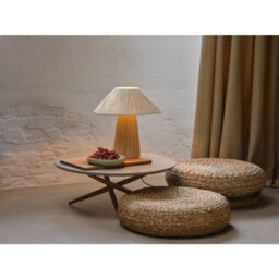 Osram Decor Bamboo Paper Hut Table Lamp E27 Brown Boho Bedside Desk Light