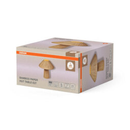 Osram Decor Bamboo Paper Hut Table Lamp E27 Brown Boho Bedside Desk Light - thumbnail 3