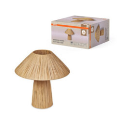Osram Decor Bamboo Paper Hut Table Lamp E27 Brown Boho Bedside Desk Light - thumbnail 4
