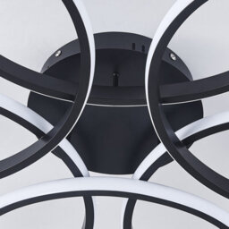 Living And Home Black 58Cm Circular Curved Shape Acrylic Semi Flush Led Cool White Ceiling Light Fixture - thumbnail 8