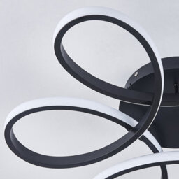 Living And Home Black 58Cm Circular Curved Shape Acrylic Semi Flush Led Cool White Ceiling Light Fixture - thumbnail 7