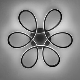Living And Home Black 58Cm Circular Curved Shape Acrylic Semi Flush Led Cool White Ceiling Light Fixture - thumbnail 6