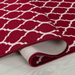 Machine Washable Trellis Design Anti Slip Doormats Red 40X60 Cm - thumbnail 3