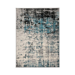 Melrose Abstract Faded Design Grey Teal Blended Colours Indoor Large Area Rug 160X230Cm - thumbnail 4