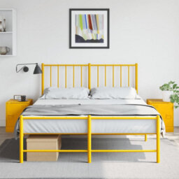 Berkfield Bedside Cabinets 2 Pcs Mustard Yellow 34.5X39X44 Cm Steel - thumbnail 1