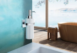 Smedbo Porcelain 200Ml Soap Dispenser /w Polished Chrome Wall Mount - thumbnail 2