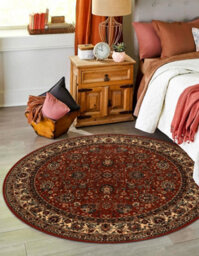 RugsX Wool Carpet Kashqai 4362 200 Circle Ornament Claret / Beige  Circle 200 Cm - thumbnail 1