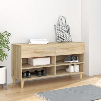Walplus Shoe Cabinet Sonoma Oak 102X35X55 Cm Engineered Wood - image 1