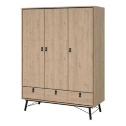 Wyld Haus Juno 3-Door 3-Drawer Wardrobe In Natural Oak - thumbnail 4