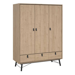 Wyld Haus Juno 3-Door 3-Drawer Wardrobe In Natural Oak - thumbnail 2