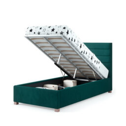 Rest Relax Lottie Solo Ottoman Bed Plush Velvet Emerald Green - Single 3Ft - thumbnail 5