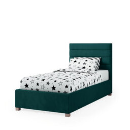 Rest Relax Lottie Solo Ottoman Bed Plush Velvet Emerald Green - Single 3Ft - thumbnail 4