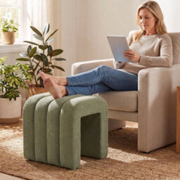 U Shaped Stool Footstool Vanity Stool Entryway Seat Bedroom Furniture - thumbnail 4
