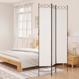 Berkfield Durable 3-Panel Room Divider White 120X220 Cm Fabric - thumbnail 2