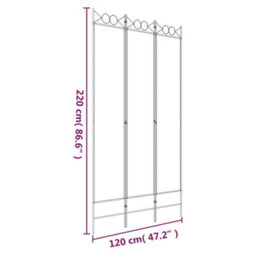 Berkfield Durable 3-Panel Room Divider White 120X220 Cm Fabric - thumbnail 8