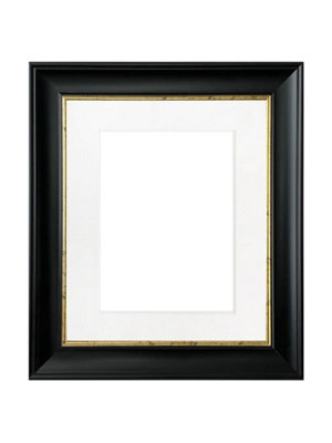 Frames By Post Scandi Black With Crackle Gold Frame With White Mount For Image Size A3 - image 1