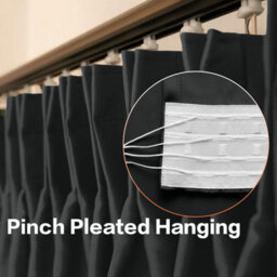 Oxford Homeware Black 230 Gsm Blackout Curtain Thermal Insulated Pencil Pleat For Window Curtain Pair (W)168Cm X (L)137Cm - thumbnail 6