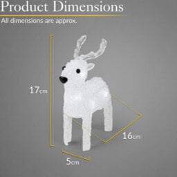Christow Acrylic Led Reindeer Small Christmas Decorations Indoor Outdoor 5Pc Set - thumbnail 7