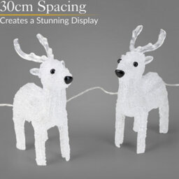 Christow Acrylic Led Reindeer Small Christmas Decorations Indoor Outdoor 5Pc Set - thumbnail 5