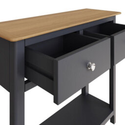 Fwstyle Taberno 2 Drawer Console Hall Table Graphite Blue (H) 76 (W) 85 (D) 30Cm - thumbnail 5