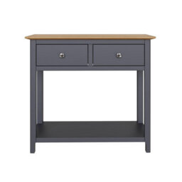 Fwstyle Taberno 2 Drawer Console Hall Table Graphite Blue (H) 76 (W) 85 (D) 30Cm - thumbnail 4