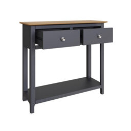 Fwstyle Taberno 2 Drawer Console Hall Table Graphite Blue (H) 76 (W) 85 (D) 30Cm - thumbnail 3