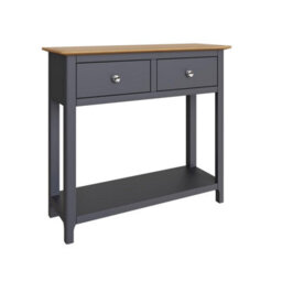 Fwstyle Taberno 2 Drawer Console Hall Table Graphite Blue (H) 76 (W) 85 (D) 30Cm - thumbnail 2