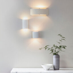 Luminosa Lighting Luminosa Gianna Wall Unglazed Ceramic & Gloss White Paint 1 Light Dimmable Ip20 - E14 - thumbnail 3