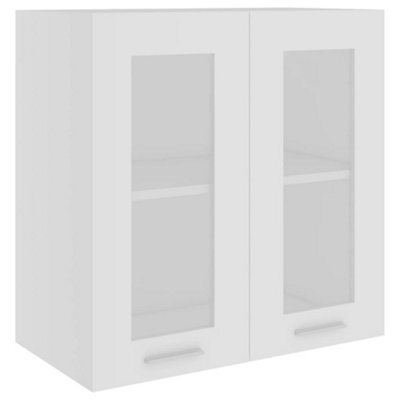 Berkfield Durable Hanging Glass Cabinet White 60X31X60 Cm Engineered Wood