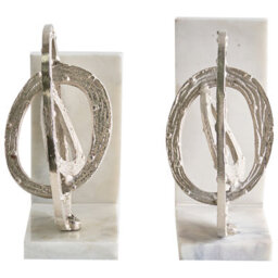 Beliani Set Of Bookends Rabina Marble Silver - thumbnail 4