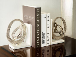 Beliani Set Of Bookends Rabina Marble Silver - thumbnail 2