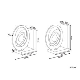 Beliani Set Of Bookends Rabina Marble Silver - thumbnail 3