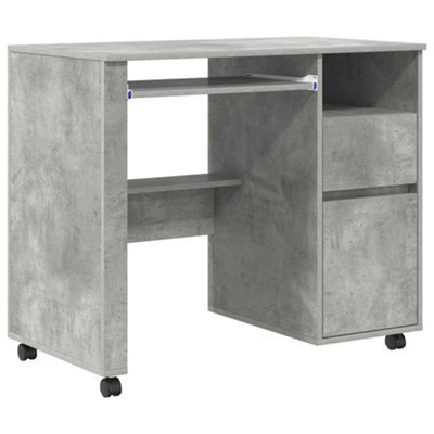 Berkfield Modern Concrete Grey Computer Desk Concrete Grey Particle Board Medium - image 1