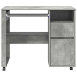 Berkfield Modern Concrete Grey Computer Desk Concrete Grey Particle Board Medium - thumbnail 6