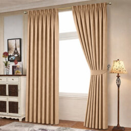 Bedlooms Blackout Curtains Thermal Insulated Pencil Pleat Beige Medium Window Curtain (Pair) 66 X 72 Inches With Tie Backs - thumbnail 2