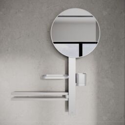 Ideal Standard Alu+ Matt Silver Effect Round Wall-Mounted Bathroom Mirror (H)71.7Cm (W)58Cm - thumbnail 7