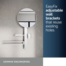 Ideal Standard Alu+ Matt Silver Effect Round Wall-Mounted Bathroom Mirror (H)71.7Cm (W)58Cm - thumbnail 6
