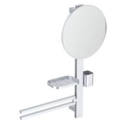 Ideal Standard Alu+ Matt Silver Effect Round Wall-Mounted Bathroom Mirror (H)71.7Cm (W)58Cm - thumbnail 2